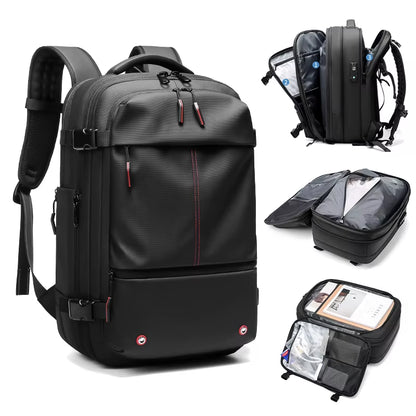 Men Airback Backpack Vacuum Compression Travel Laptop Backpack Business Large Capacity School Backpack Expand Outdoor Backpack