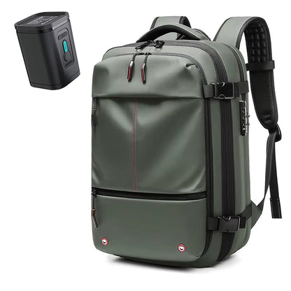 Men Airback Backpack Vacuum Compression Travel Laptop Backpack Business Large Capacity School Backpack Expand Outdoor Backpack