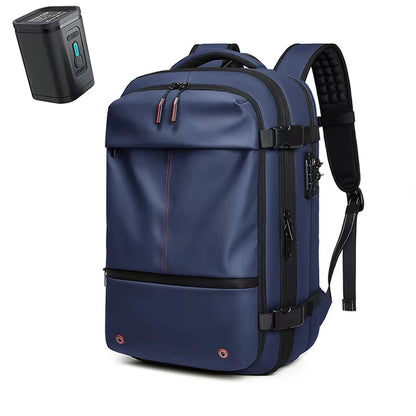 Men Airback Backpack Vacuum Compression Travel Laptop Backpack Business Large Capacity School Backpack Expand Outdoor Backpack
